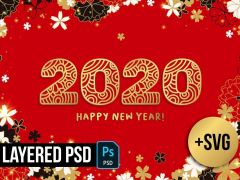 2020新年数字矢量插图2020 New Year Numbers illustrations