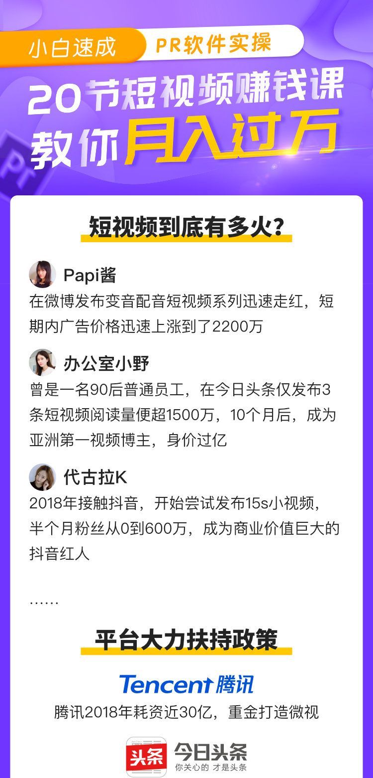 小白速成PR软件实操，教你月入过万 20集