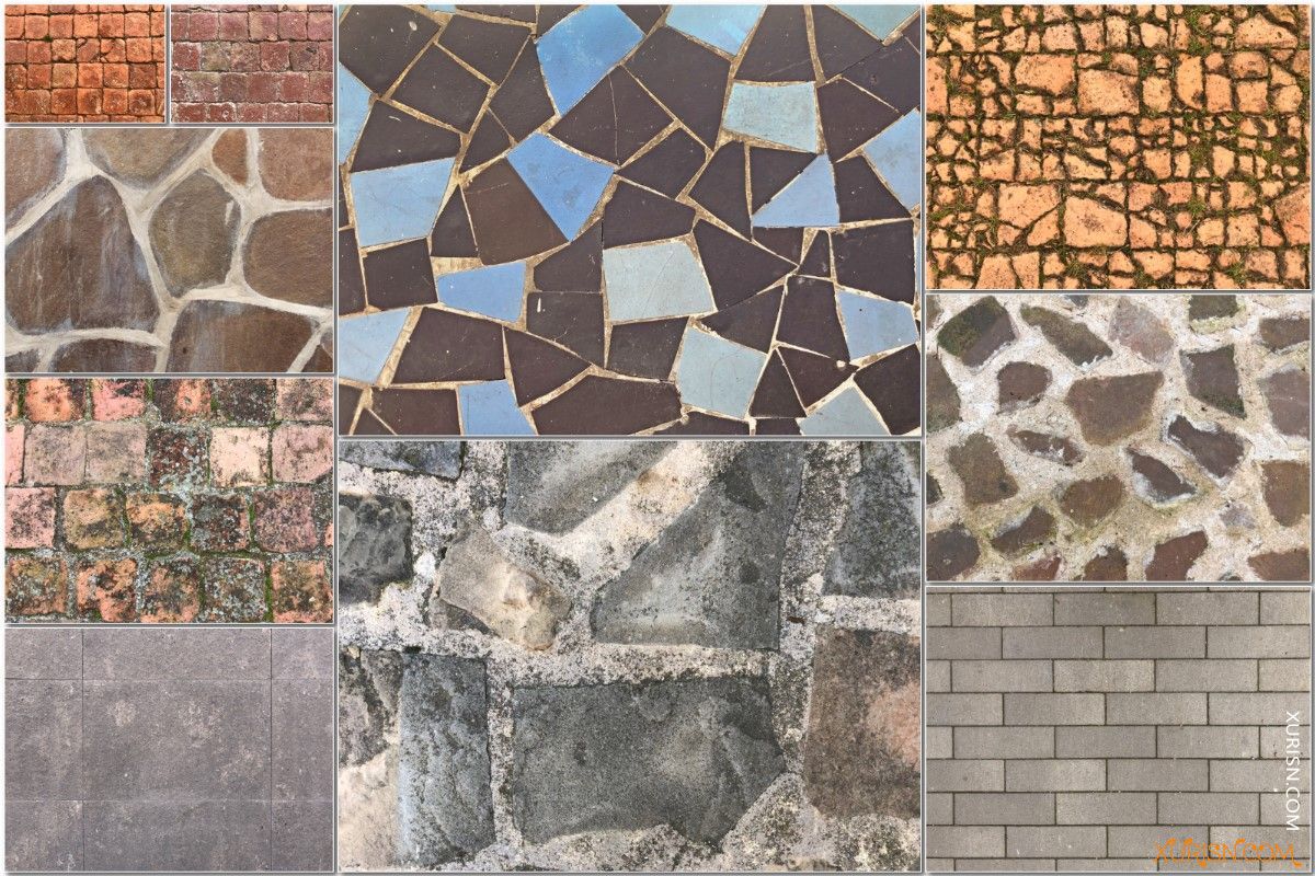 平面素材-10张高清石材地板纹理图片素材Stone Floor Textures x10(3)