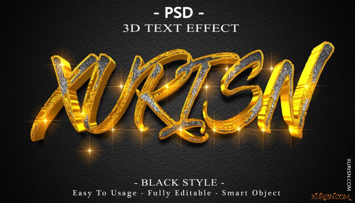 平面素材-9款3D立体闪光闪耀文字特效PSD模板3d sparkle text effect(3)