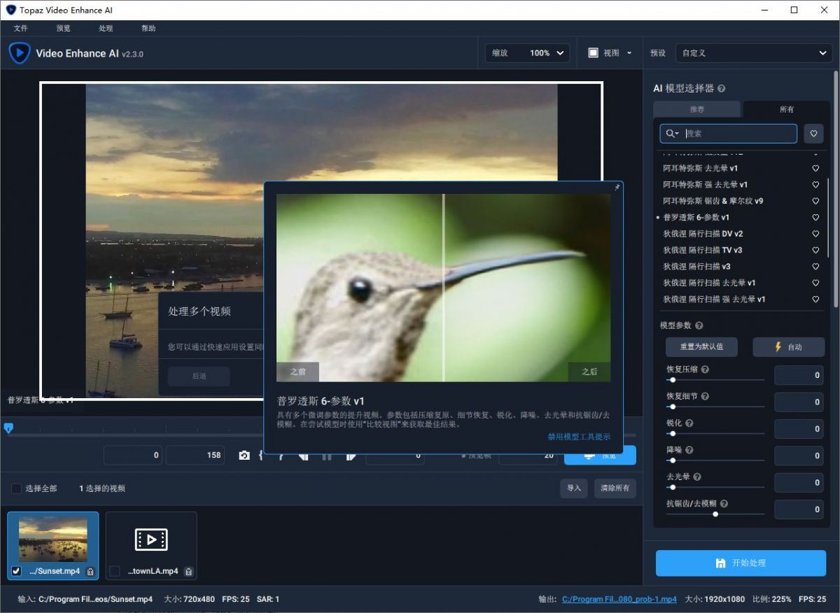 VIP资源-智能视频放大清晰化软件Topaz Video Enhance AI 2.6.4 win X64汉化版(5)