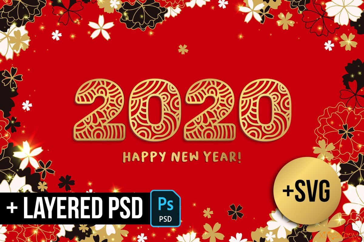 矢量图形-2020新年数字矢量插图2020 New Year Numbers illustrations(1)