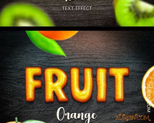 平面素材-5款水果文字特效PS模板Fruit Text Effects for Photoshop(6)