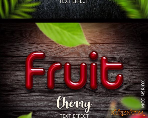 平面素材-5款水果文字特效PS模板Fruit Text Effects for Photoshop(8)