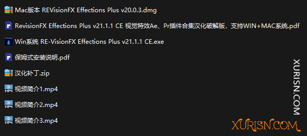 软件插件-RevisionFX Effections Plus v21.1.1 CE 视觉特效Ae、Pr插件合集汉化...(4)