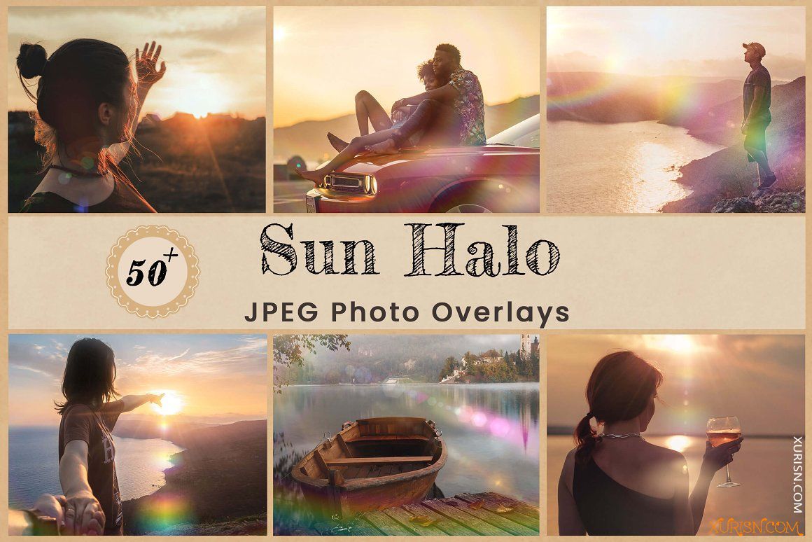 平面素材-53张高清太阳光晕照片叠加背景素材Sun Halo Photo Overlays Backdrops(7)