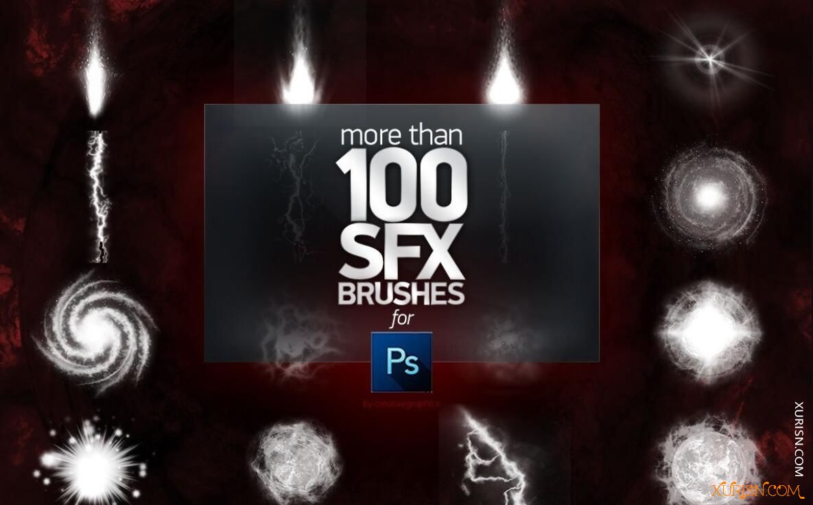 动作预设-100个火焰/耀斑/爆炸/射线PS特效笔刷 PS SFX BRUSHES(7)