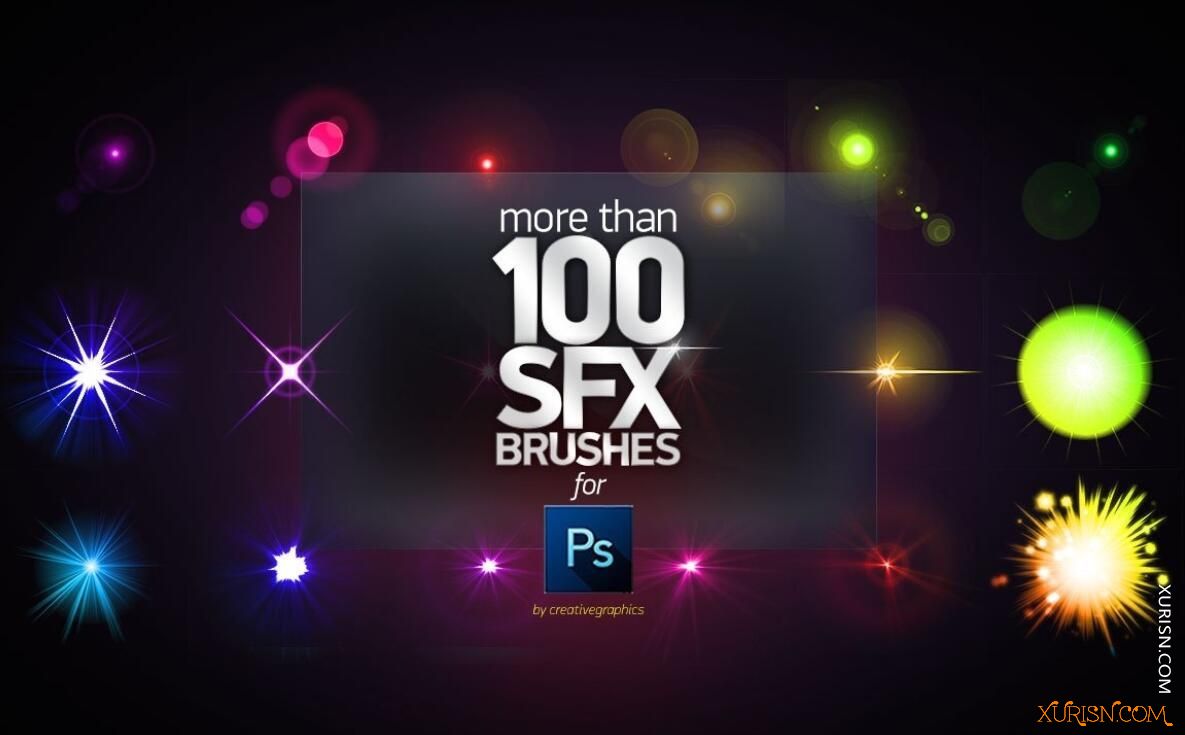 动作预设-100个火焰/耀斑/爆炸/射线PS特效笔刷 PS SFX BRUSHES(6)