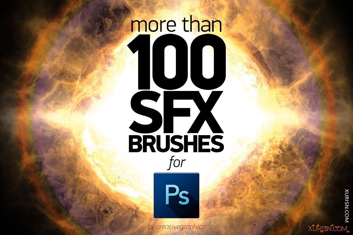 动作预设-100个火焰/耀斑/爆炸/射线PS特效笔刷 PS SFX BRUSHES(3)