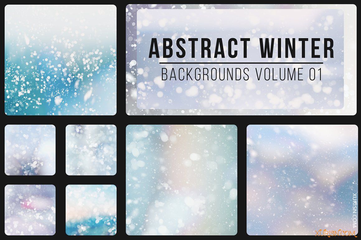 平面素材-25张高分辨率多彩抽象冬天背景图片Abstract Winter Backgrounds(3)