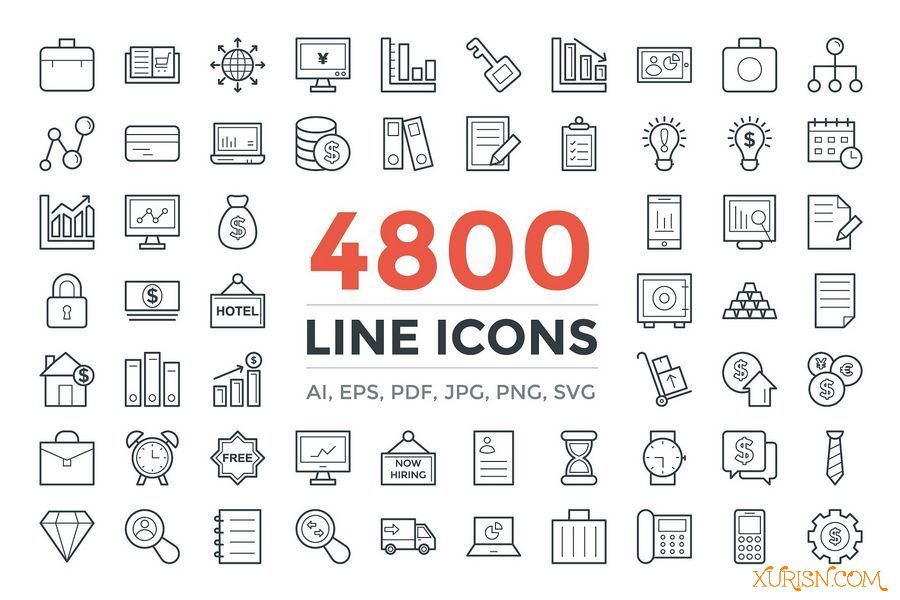 矢量图形-4800枚量贩式线条图标合集 4800 Line Icons Pack(3)