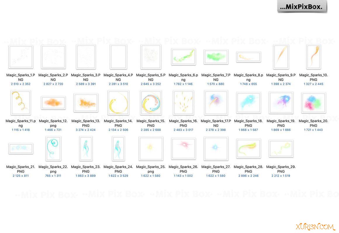 平面素材-29张高清魔法火花照片叠加透明PNG素材(10)