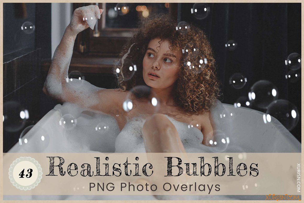 平面素材-43张高清透明肥皂泡泡气泡PNG照片合成素材Realistic Bubble(3)