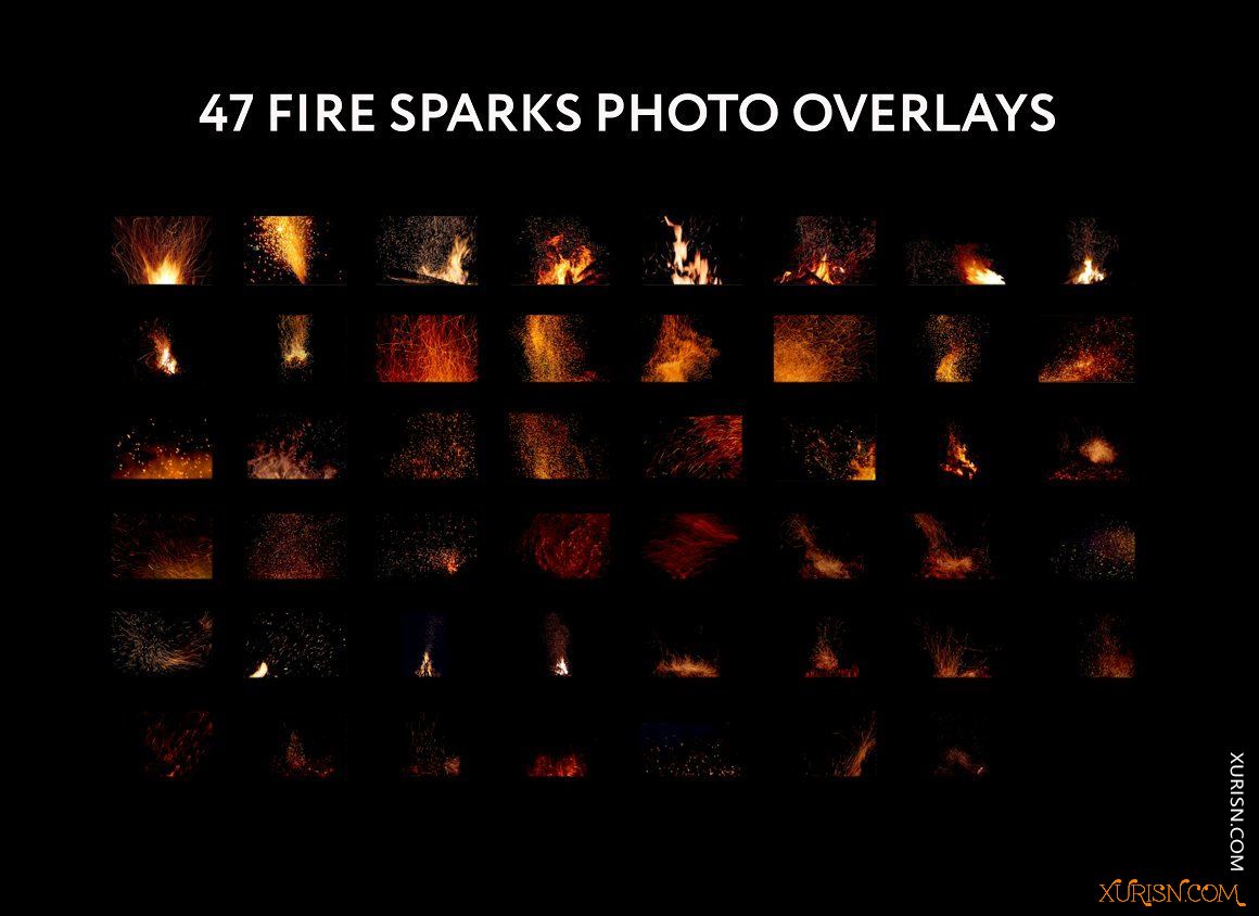 平面素材-47张营火篝火火花PNG透明合成素材Campfire Spark Photo Overlays(7)