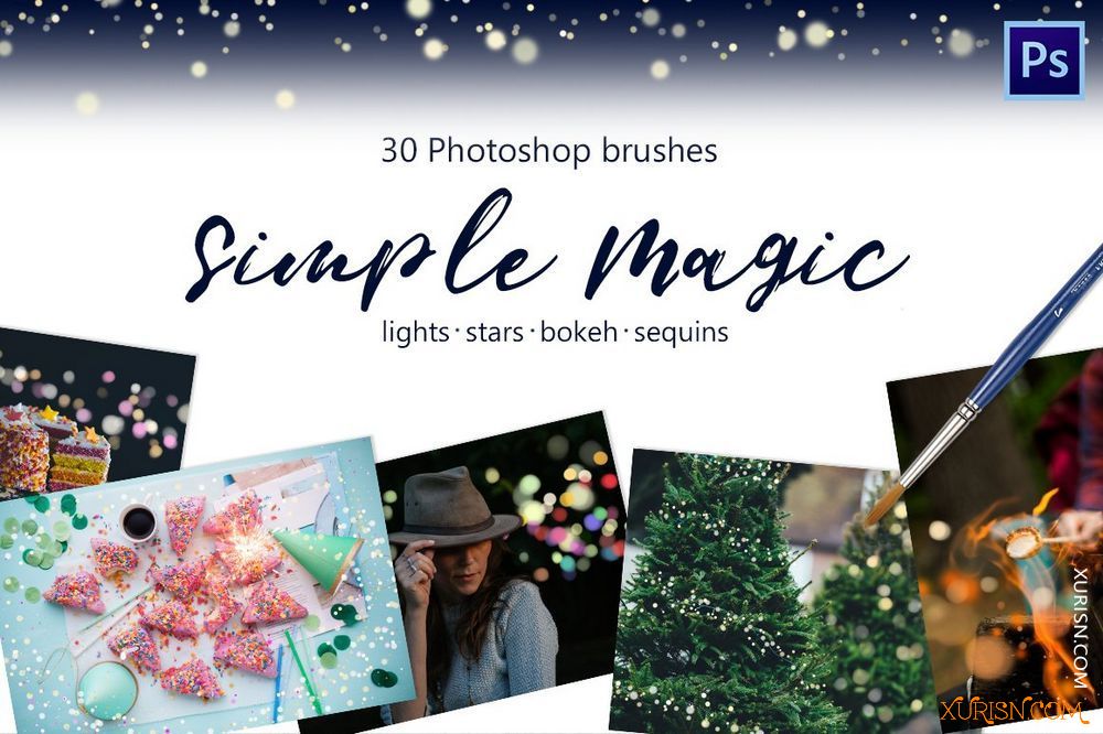 动作预设-30个魔法光效PS画笔Magic brushes -lights, bokeh, tinsel(3)