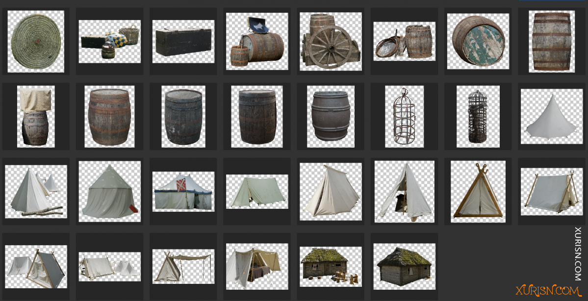 平面素材-中世纪元素 Medieval Props 免扣素材PNG [86P/906MB](5)