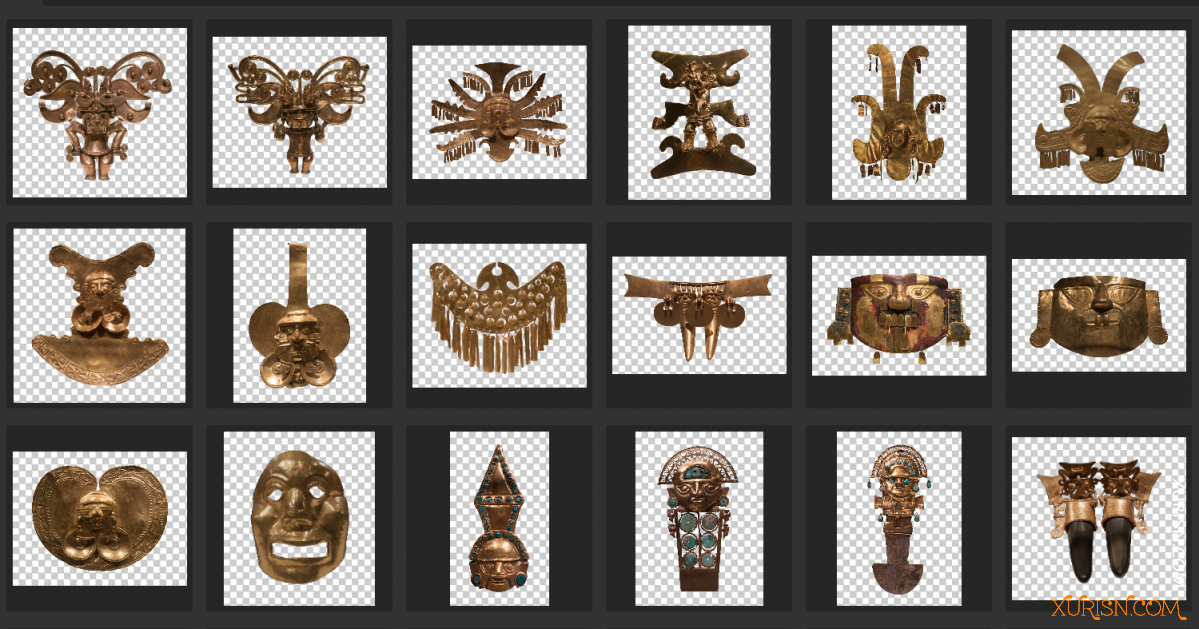 平面素材-古典铜具 Aztec Gold Relics 免扣素材PNG [44P/566MB](3)