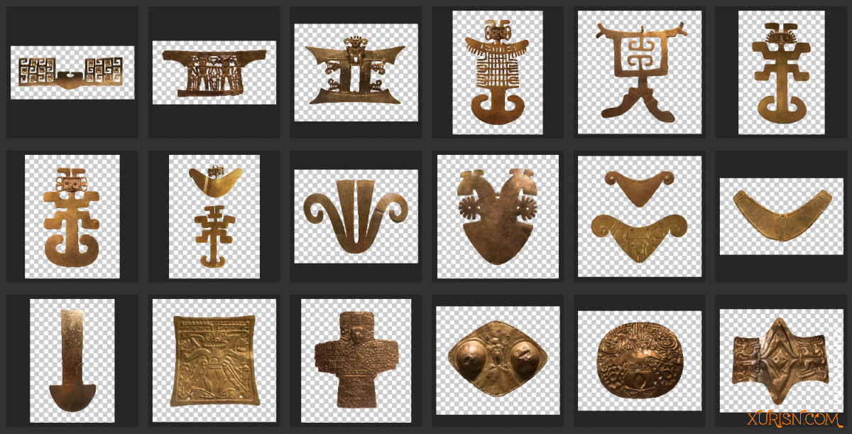 平面素材-古典铜具 Aztec Gold Relics 免扣素材PNG [44P/566MB](4)