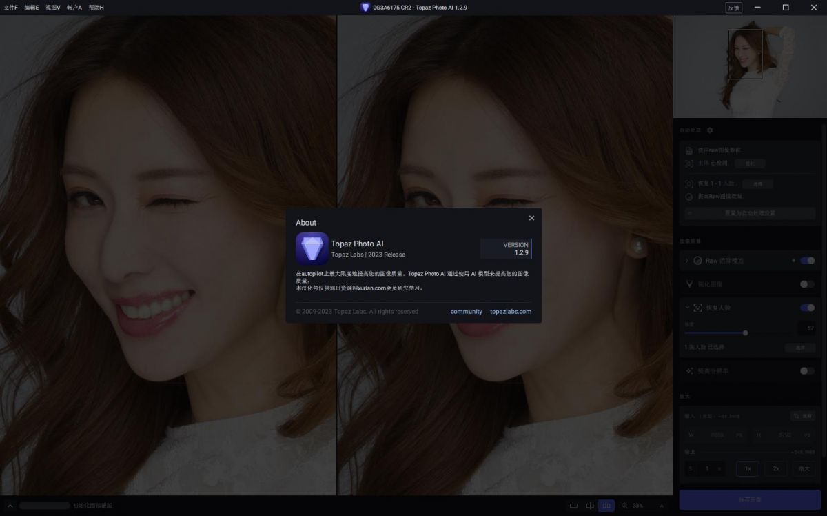 VIP资源-Topaz photo AI 1.2.9 win免安装旭日汉化版(3)
