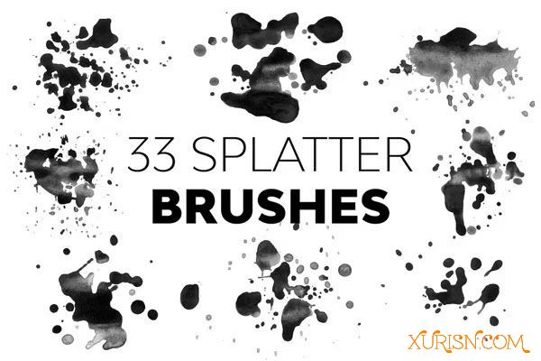 动作预设-33款液体飞溅PS笔刷合集Splatter Brushes(3)