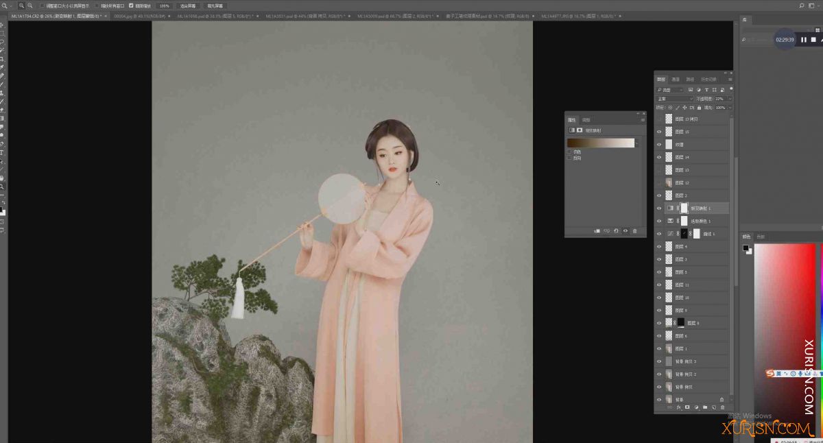 平面素材-麦子2019古风人像工笔画PS后期修图教程(7)