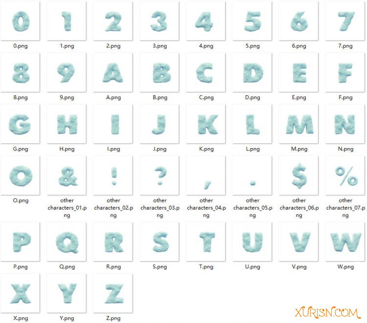 平面素材-逼真3D雪景字母PNG图片+PS图案 Snow - 3D Lettering(4)