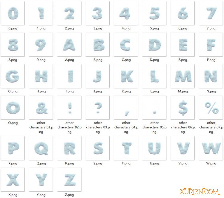 平面素材-逼真3D雪景字母PNG图片+PS图案 Snow - 3D Lettering(3)