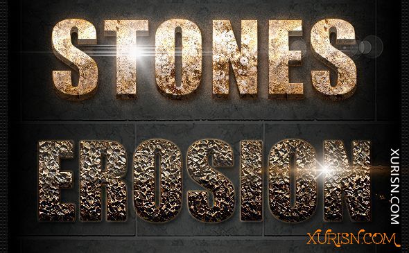 动作预设-12款石头风格Photoshop样式12 Photoshop Stones Styles(4)