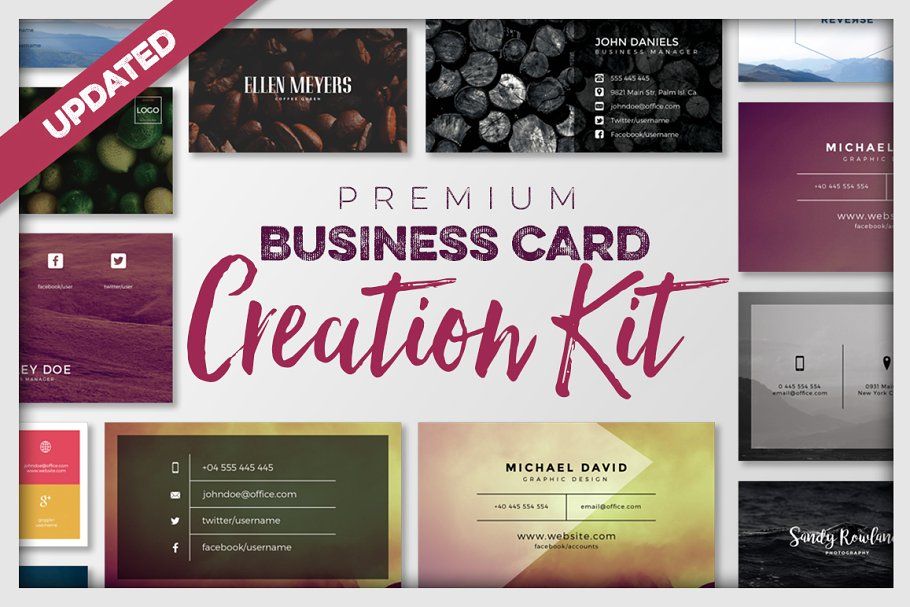 VIP资源-企业名片PSD模板设计制作套件 Business Card Creation Kit(15)