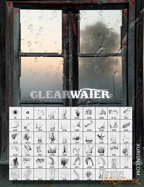 动作预设-57个高分辨率水效果Photoshop笔刷 Ron's Clearwater(14)