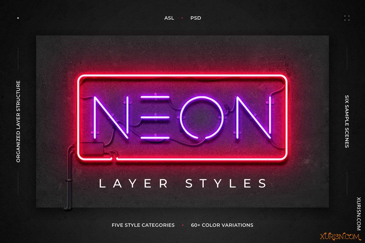 动作预设-72个霓虹灯PS图层样式集Neon Layer Styles(17)