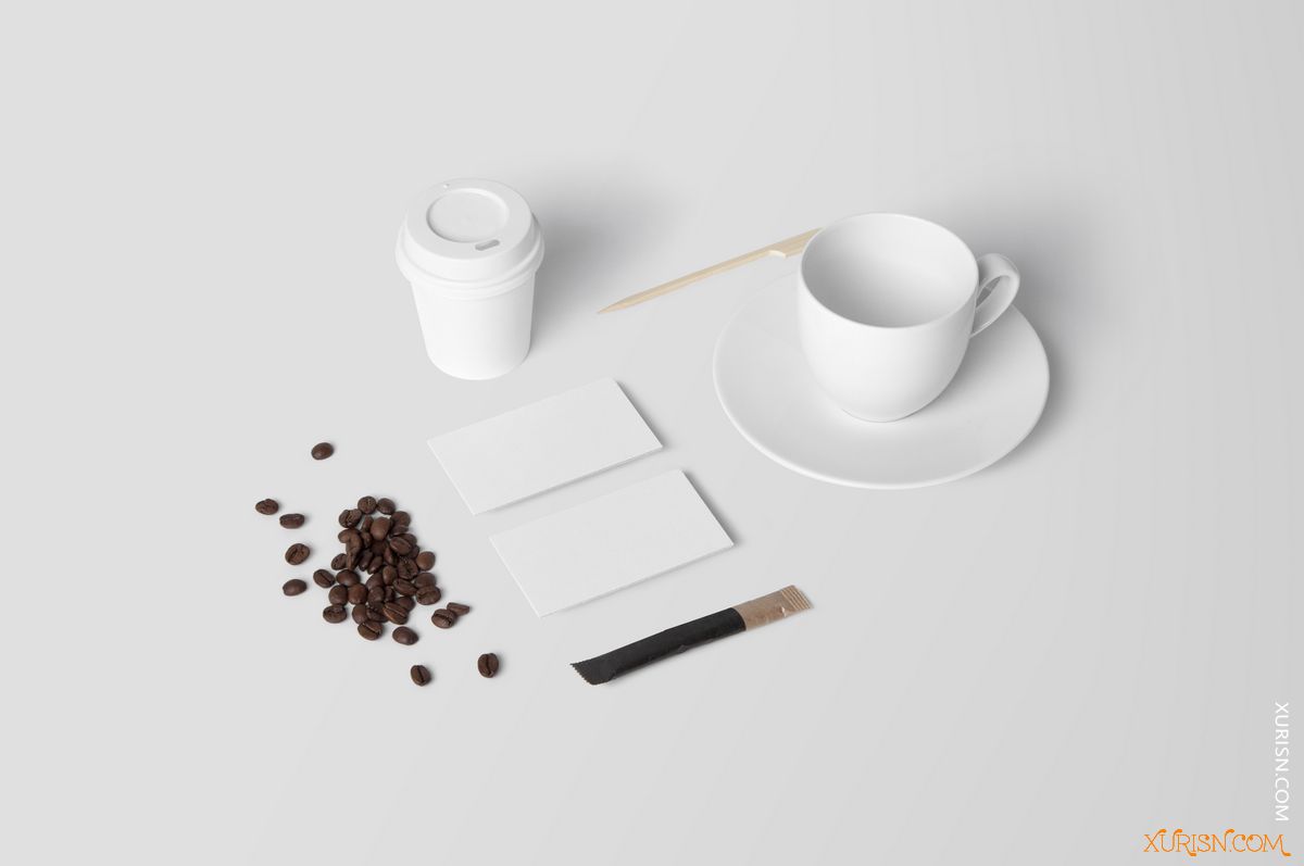 平面素材-高清咖啡品牌文具模型PSD样机素材Coffee Stationery Mockup(10)