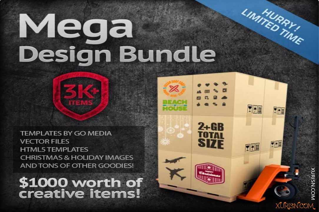 VIP资源-3,000件设计元素素材合集MEGA Design Bundle(1)