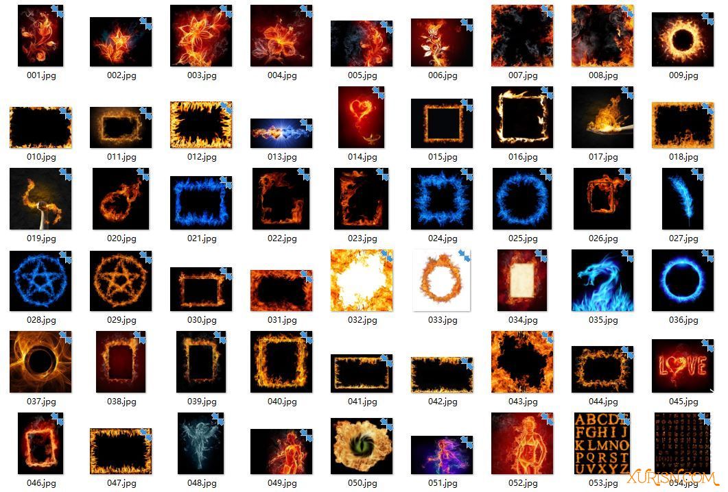 平面素材-117张高清火焰花朵字母数字相框人物造型背景图片素材(3)
