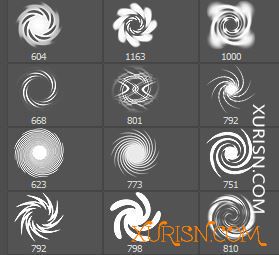 动作预设-12个抽象漩涡波纹光线荡漾photoshop笔刷素材(3)