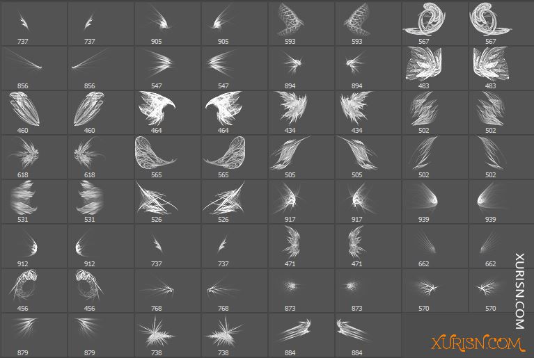 动作预设-62个光影分形翅膀photoshop笔刷素材(3)