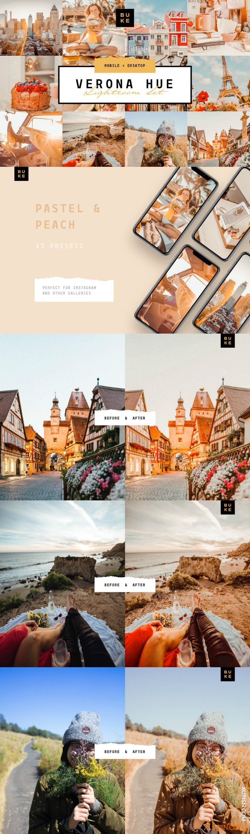 动作预设-维罗纳色调LR预设包Verona Hue Lightroom Preset Bundle(1)