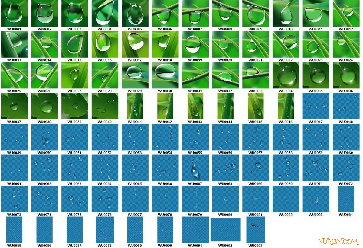 平面素材-93P高清PSD透明水滴素材300DPI(3)