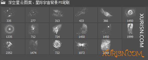 动作预设-17个深空星云图案、星际宇宙背景PS笔刷(4)