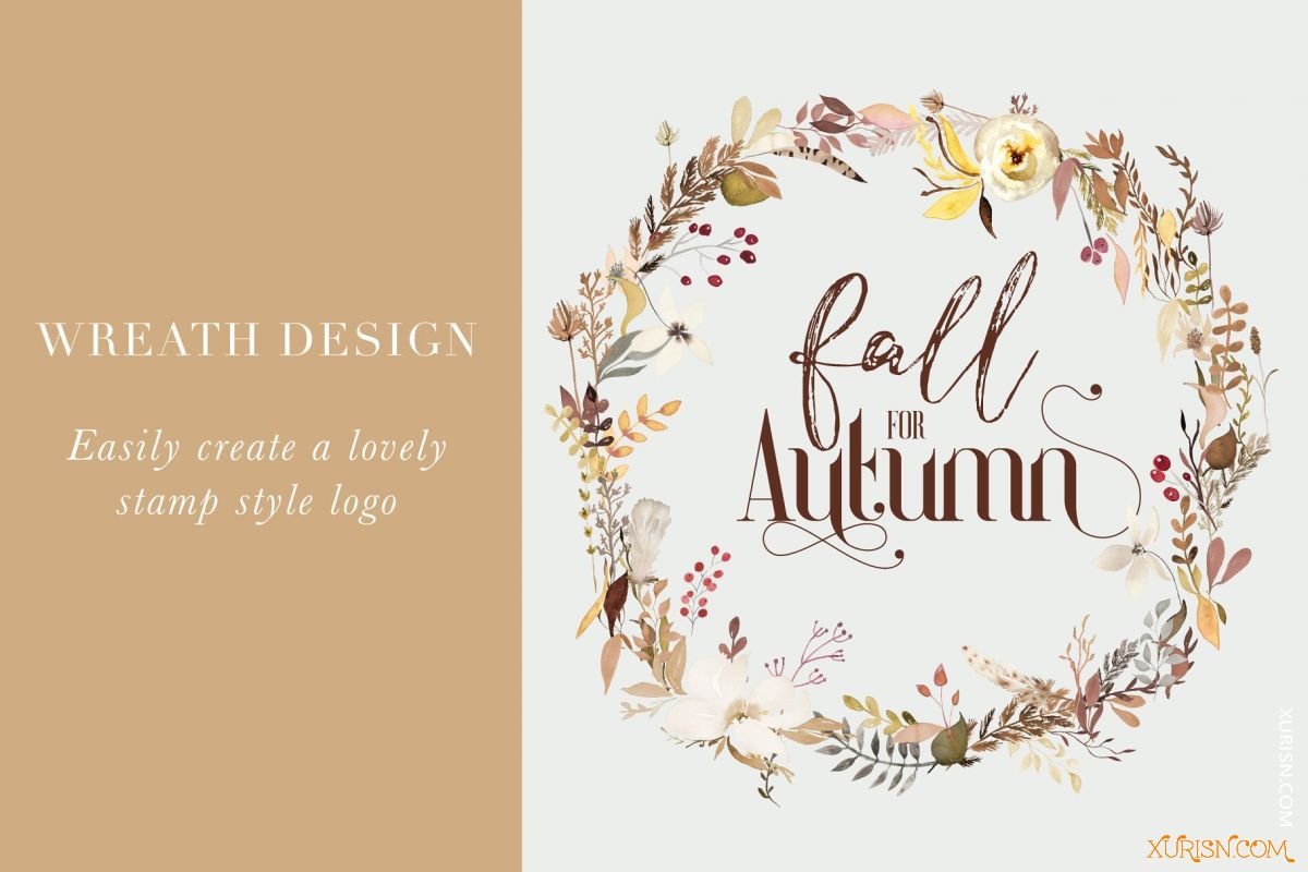 原画插画-秋天主题水彩剪切画 Fall for Autumn – Watercolor Clipart(8)