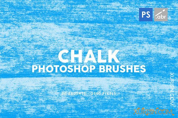 动作预设-30个粉笔纹理PS图章画笔笔刷合集Chalk Texture Photoshop Stamp Brushes(3)