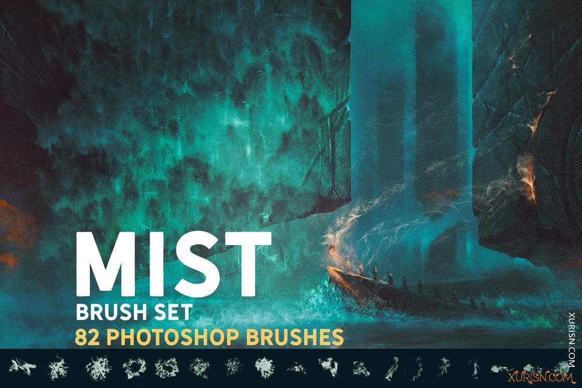 动作预设-82个烟雾迷雾PS画笔笔刷合集Mist Photoshop brush(3)