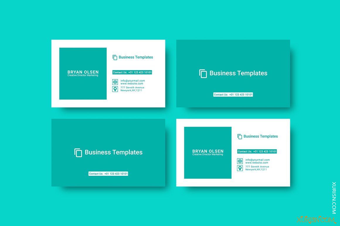 平面素材-100款商业名片卡片设计PSD模板合集100 Business Card Template Bundle(6)