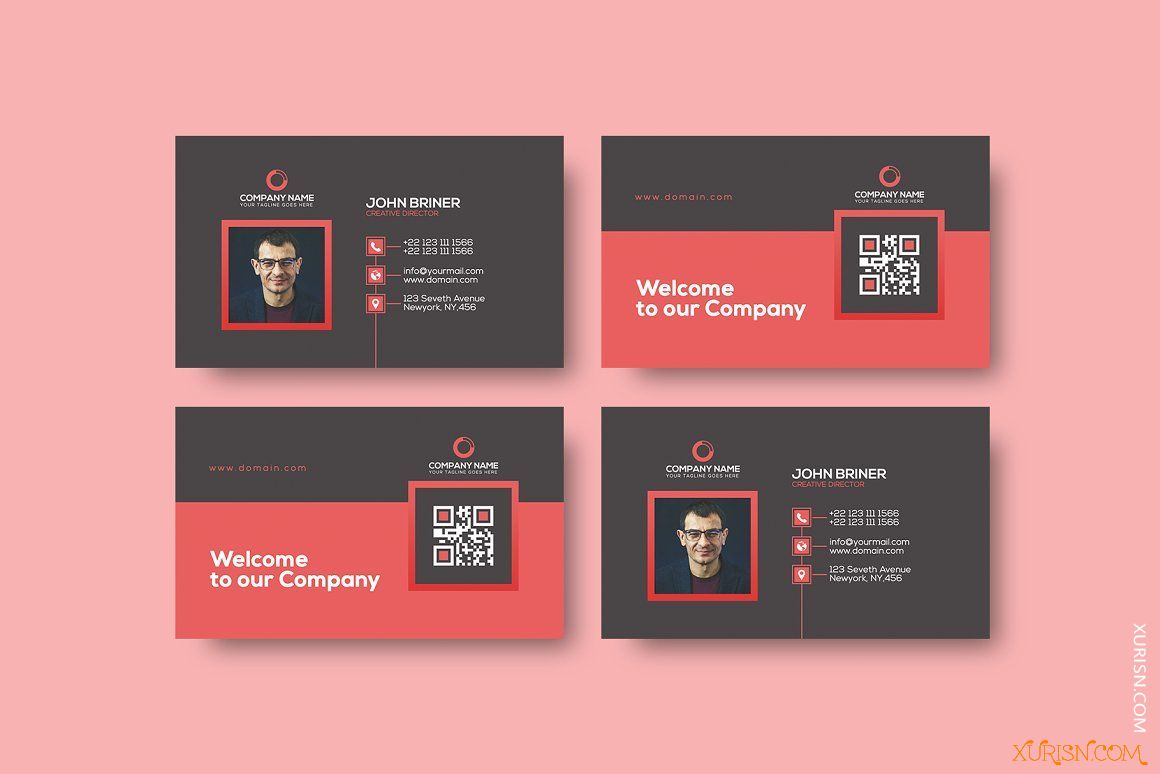 平面素材-100款商业名片卡片设计PSD模板合集100 Business Card Template Bundle(27)